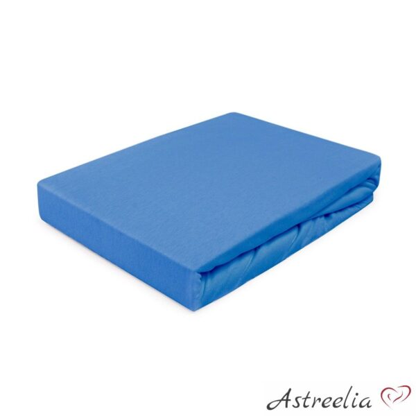 Sheet with elastic band, colour: Cornflower 011 - 100% cotton