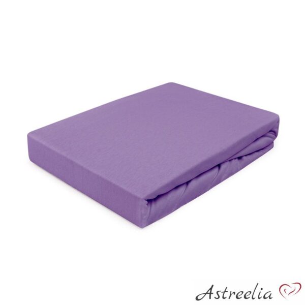 Sheet with elastic band, colour: Violet 040 - 100% cotton