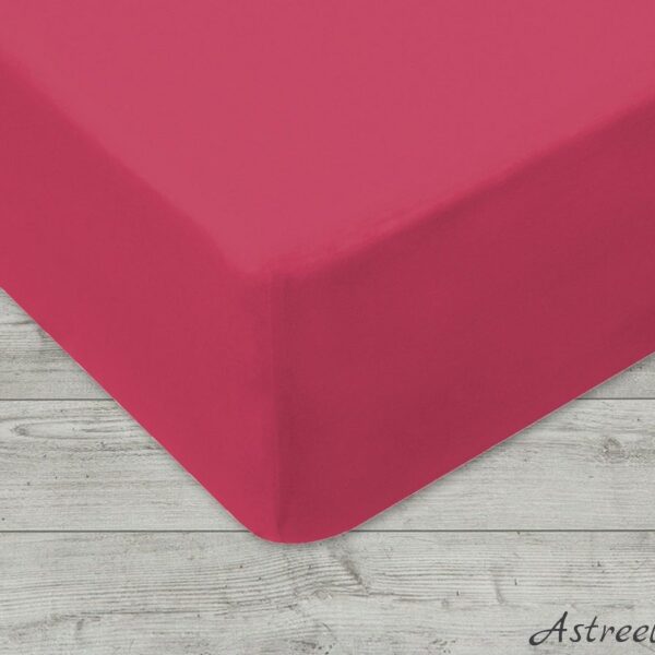 Stretch bed sheet made of 100% cotton (knitted fabric) Color. Fuchsia