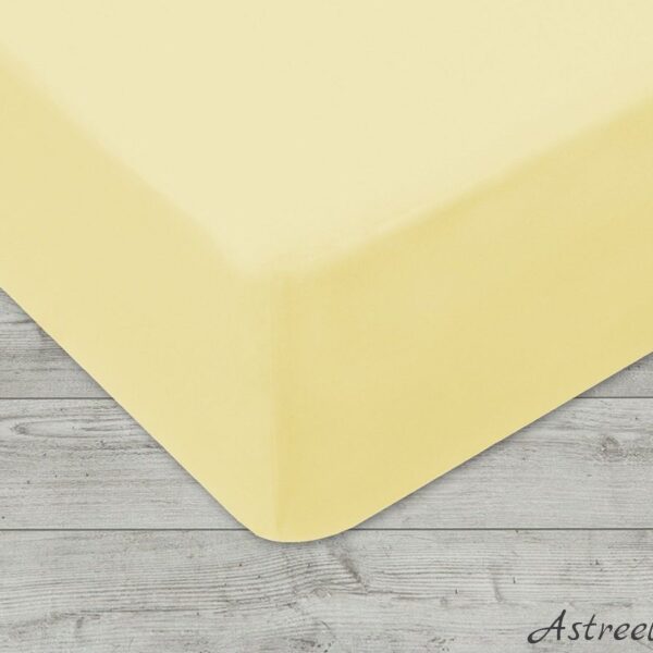 Stretch bed sheet made of 100% cotton (knitted fabric) Color. Cream