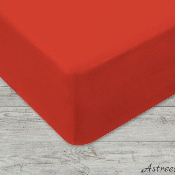 Stretch bed sheet made of 100% cotton (knitted fabric) Color. Red