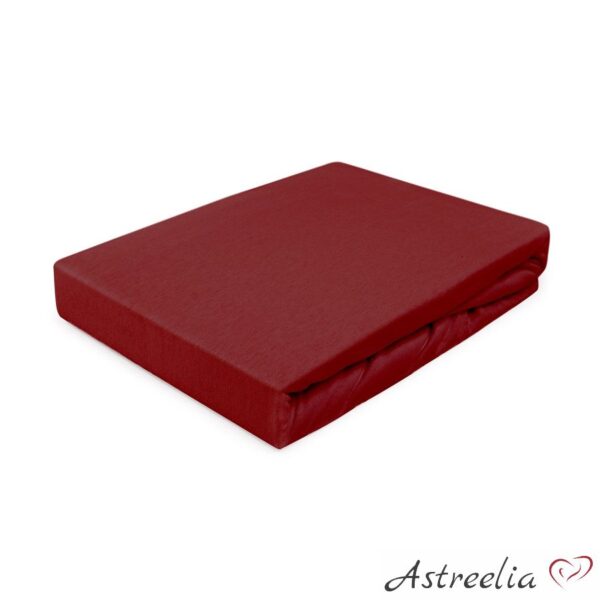 Stretch bed sheet made of 100% cotton (knitted fabric) Color. Bordeaux