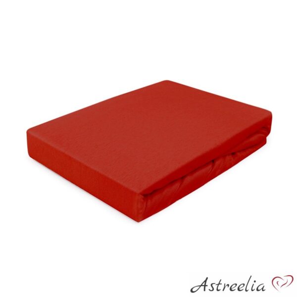 Stretch bed sheet made of 100% cotton (knitted fabric) Color. Red