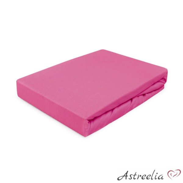 Sheet with elastic band, colour: Fuchsia 008 - 100% cotton