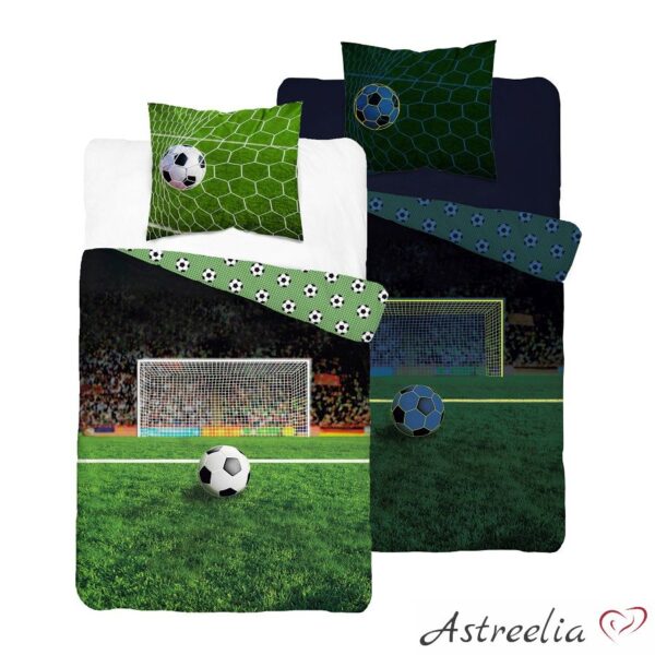 Детский комплект постельного белья "Футбол" светящийся в темноте, из 100% хлопка, размером 140x200 см.