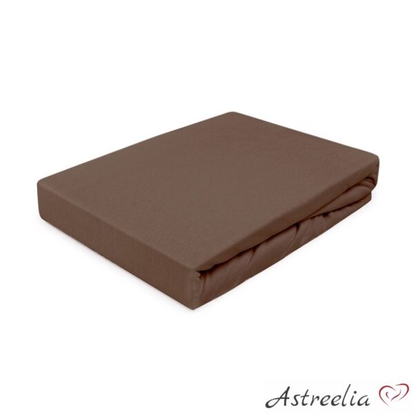 Sheet with elastic band, colour: Chocolate 030 - 100% cotton