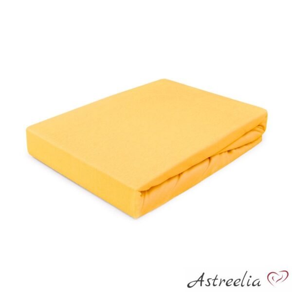 Stretch bed sheet made of 100% cotton (knitted fabric) Color. Yellow