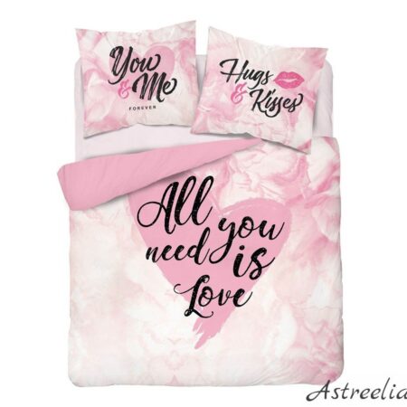 Puuvillane Voodipesukomplekt - All you need is love 3406_A, 220x200 cm.