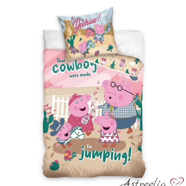 Комплект детского постельного белья 140x200 см. - Peppa Pig Cowboy