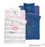 Youth bedding set with glow-in-the-dark effect - Flamingo, 140x200 cm.