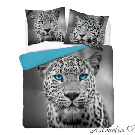 Puuvillane voodipesukomplekt - Holland Nature 3931_A, Valge Leopard