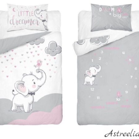 Kahepoolne Mayamoo bambus laste voodipesukomplekt - Little Dreamer 3943_B, 100x135 cm. + 40x60 cm.