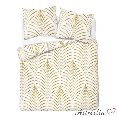 Комплект постельного белья Golden Bliss, 100% хлопок, размер 220x200 см, для роскошного отдыха.
