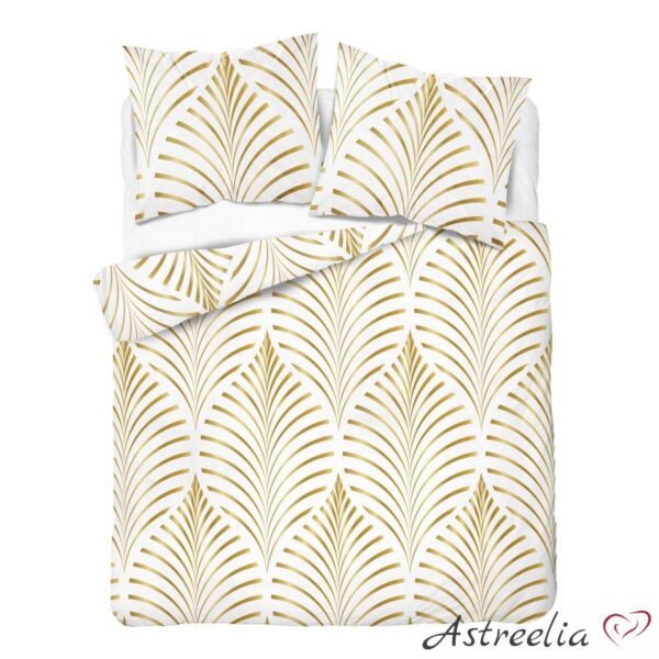 Golden Bliss bedding set, 100% cotton, size 220x200 cm - for a luxurious rest.