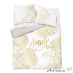 Golden amore: 220x200 cm cotton bedding set
