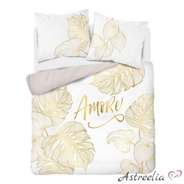 Golden amore: 220x200 cm cotton bedding set