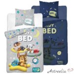 Glow in the dark children's bedding set Paw Patrol-Ready For Bed made of 100% cotton, measuring 140x200 cm. The perfect choice to bring comfort and fun to a child's room.