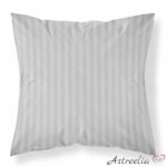 Silver Satin Stripe Cotton Pillowcases