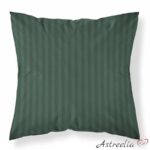 Olive-colored satin stripe pillowcase made of 100% cotton, size 70x80 cm