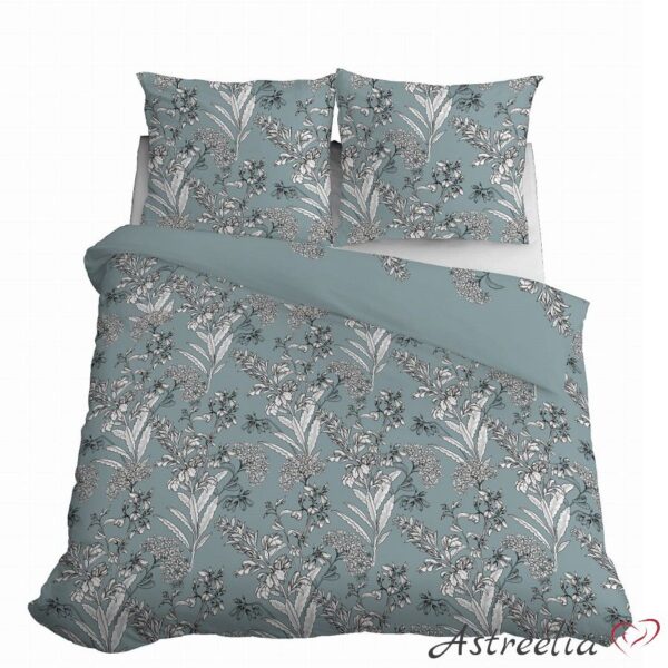"Dreams in Bloom" bedding set made of 100% cotton satin, size 220x200 cm, available at Astreelia online store.