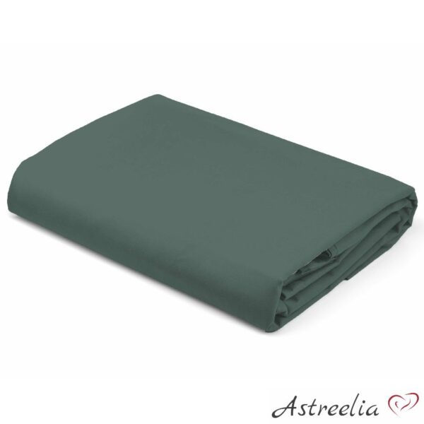Olive satin fitted sheet, size 160x200 cm