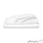 Smooth sheet without elastic band in white colour made of 100% cotton 145 g/m2