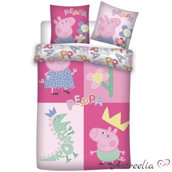 Детский комплект постельного белья Peppa Pink, 100x135 см, 100% хлопок.