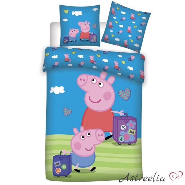 Children's bedding set Peppa and George, 100x135 cm, 100% cotton. Soft and comfortable.