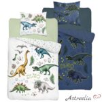 The "Dino" bedding set 140x200 cm, 100% cotton, glows in the dark.