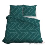 "Geometric elegance" satin bedding set, with a geometric pattern.