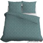 "Mint geometry 2" satin bedding set, 100% cotton, size 220x200 cm