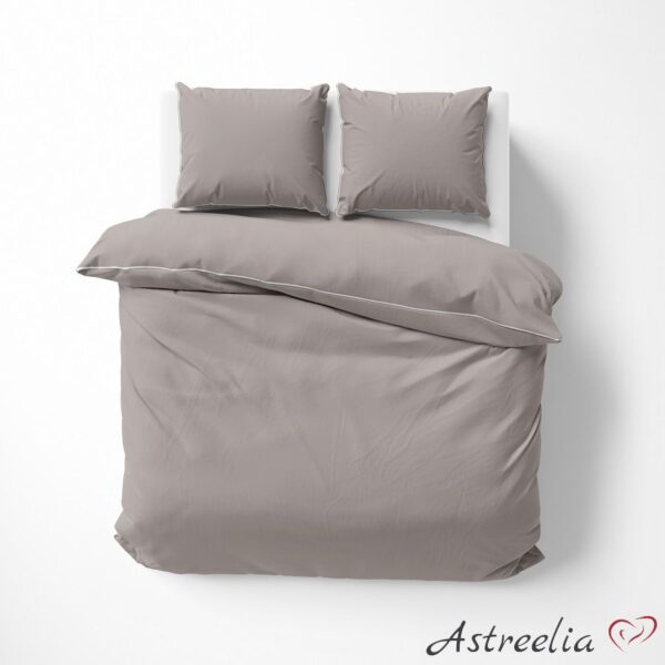 Beige Mako-satin bedding, 100% cotton, size 160x200 cm