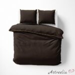 Espresso Mako-satin bedding, 100% cotton, size 220x200 cm