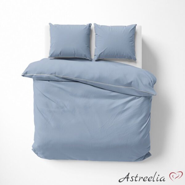 Blue Mako-satin bedding, 100% cotton, size 220x200 cm