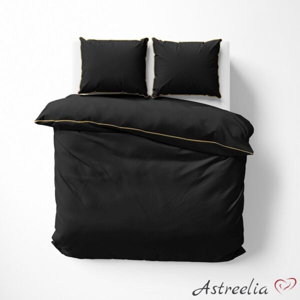 Black Mako-satin bedding, 100% cotton, size 220x200 cm