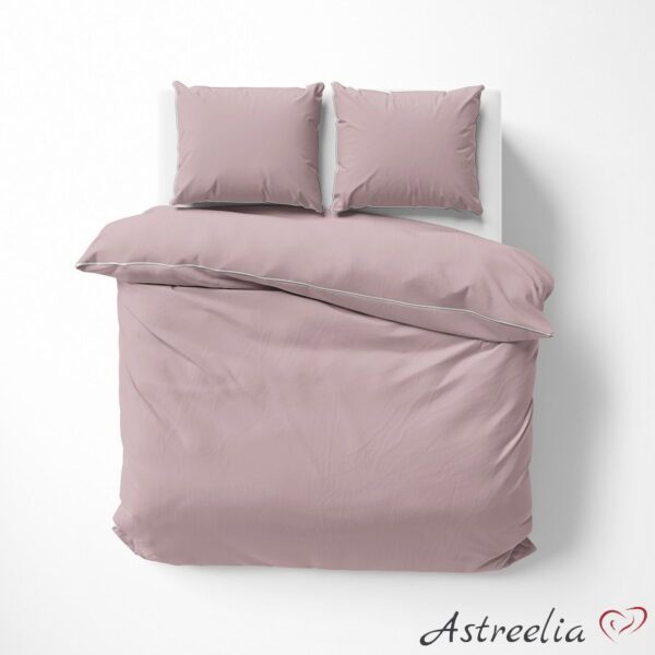 Powder pink Mako-satin bedding, 100% cotton, size 220x200 cm