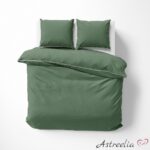 Green Mako-satin bedding, 100% cotton, size 220x200 cm