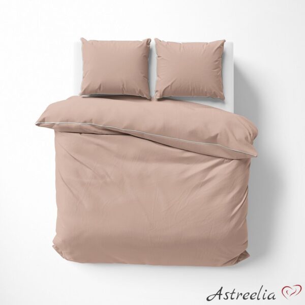 Peach Mako-satin bedding, 100% cotton, size 220x200 cm