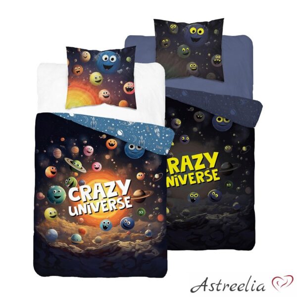 Children's bedding "Crazy Universe" glowing in the dark, size 140x200 cm, 100% cotton