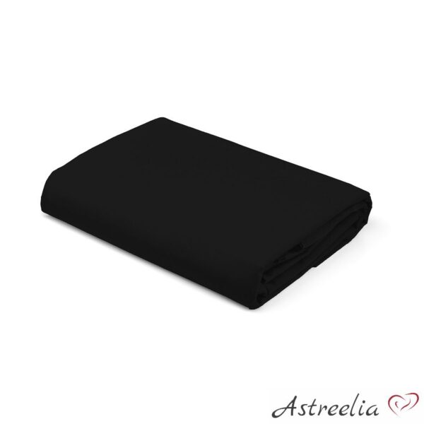 Satin Fitted Sheet, 100% cotton, color: Black