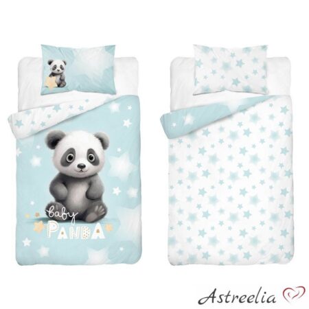Комплект детского постельного белья "Baby Panda 2" из 100% хлопка, размер 100x135 см, Mayamoo, Astreelia.