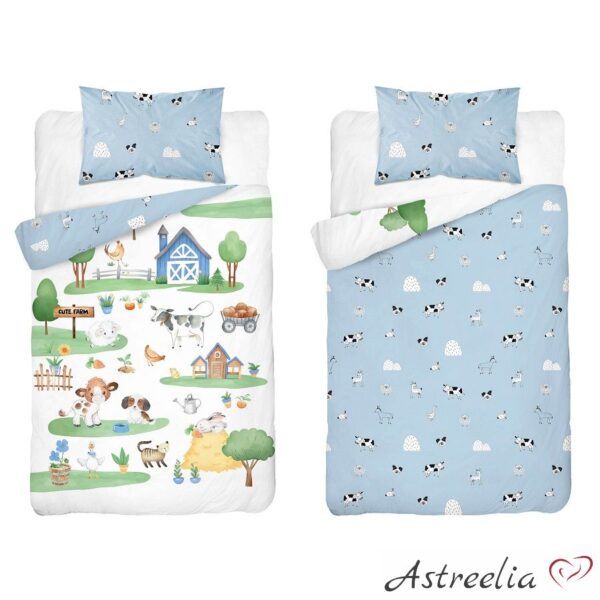 "Little Farm 2" 100% cotton bedding set, size 100x135 cm, Mayamoo, Astreelia