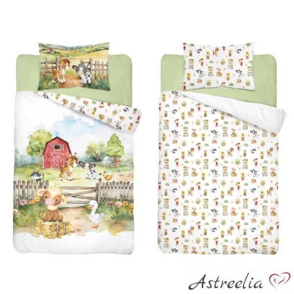 "Farm holidays" 100% cotton bedding set, size 100x135 cm, Mayamoo, Astreelia