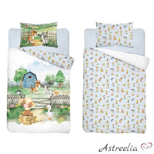 "Farm holidays 2" 100% cotton bedding set, size 100x135 cm, Mayamoo, Astreelia