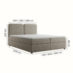 Continental bed 140x200 cm. Pocket - Boho - Image 3
