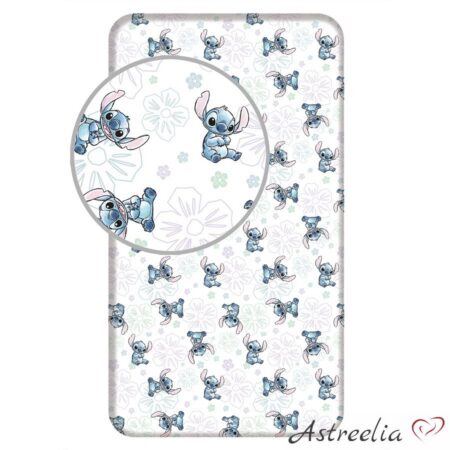 kummiga voodilina lastele 90x200 cm Lilo and Stitch Ohana white