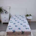 Cotton Fitted Sheet 90×200 cm. - Lilo and Stitch Ohana White - Image 2