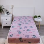 Cotton Fitted Sheet 90×200 cm. - Lilo and Stitch Pink - Image 2