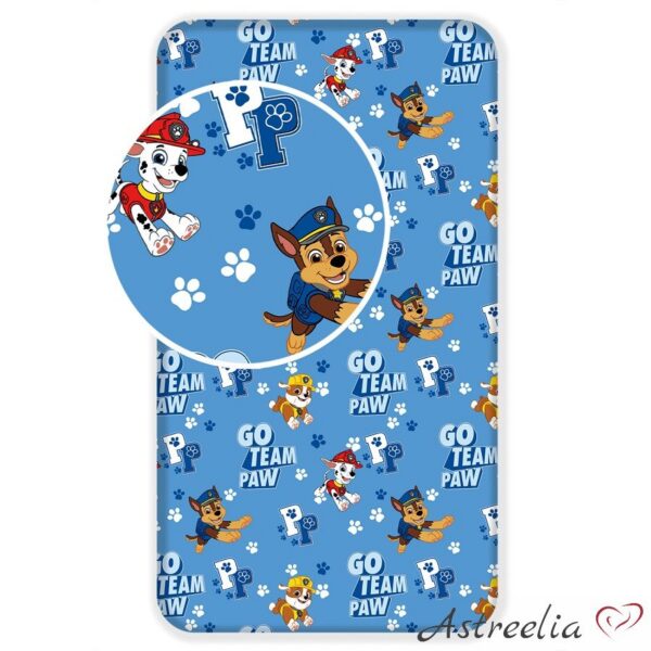 Kummiga voodilina lastele 90x200 cm Paw Patrol - Go Team Paw