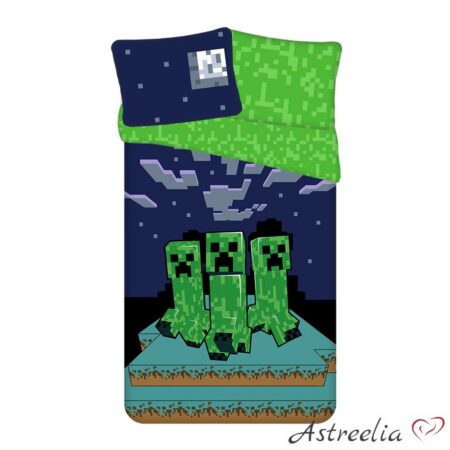 Puuvillane laste voodipesukomplekt 140x200 cm + 50x70 Minecraft - Sssleep Tight